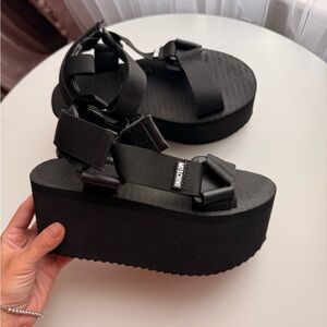 Moschino Black Platform Sandals